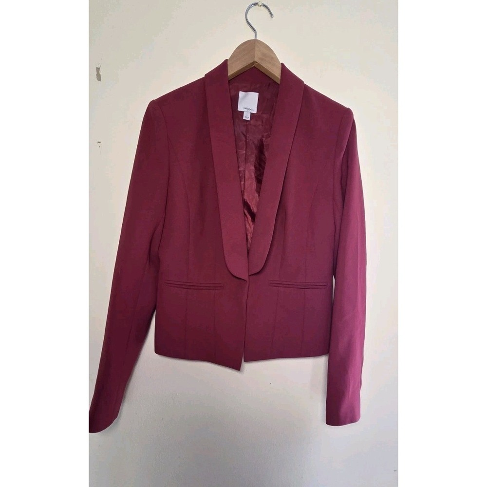 Halogen Womens Burgundy Tailored Blazer Jacket Size 2 Professional